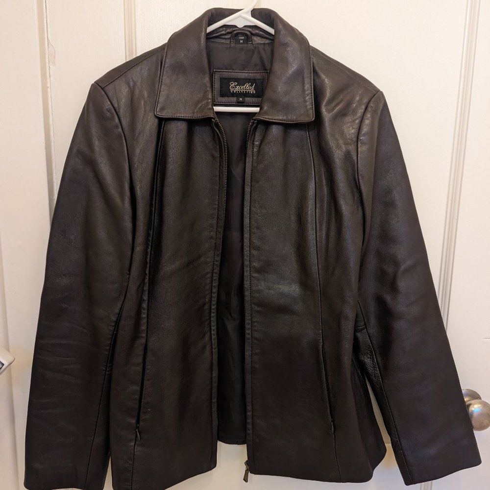 Brown leather jacket